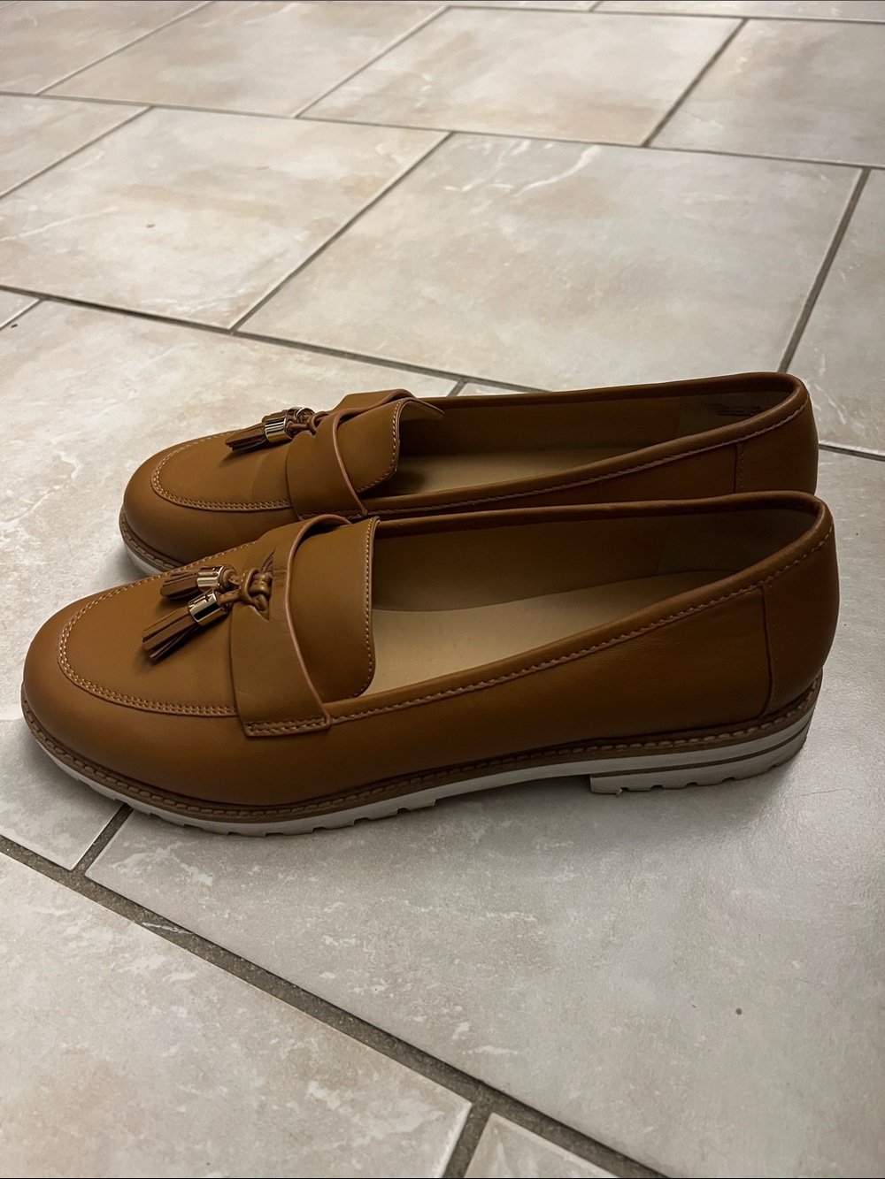Talbots Cognac Leather Tassel Loafers - Picture 2 of 4